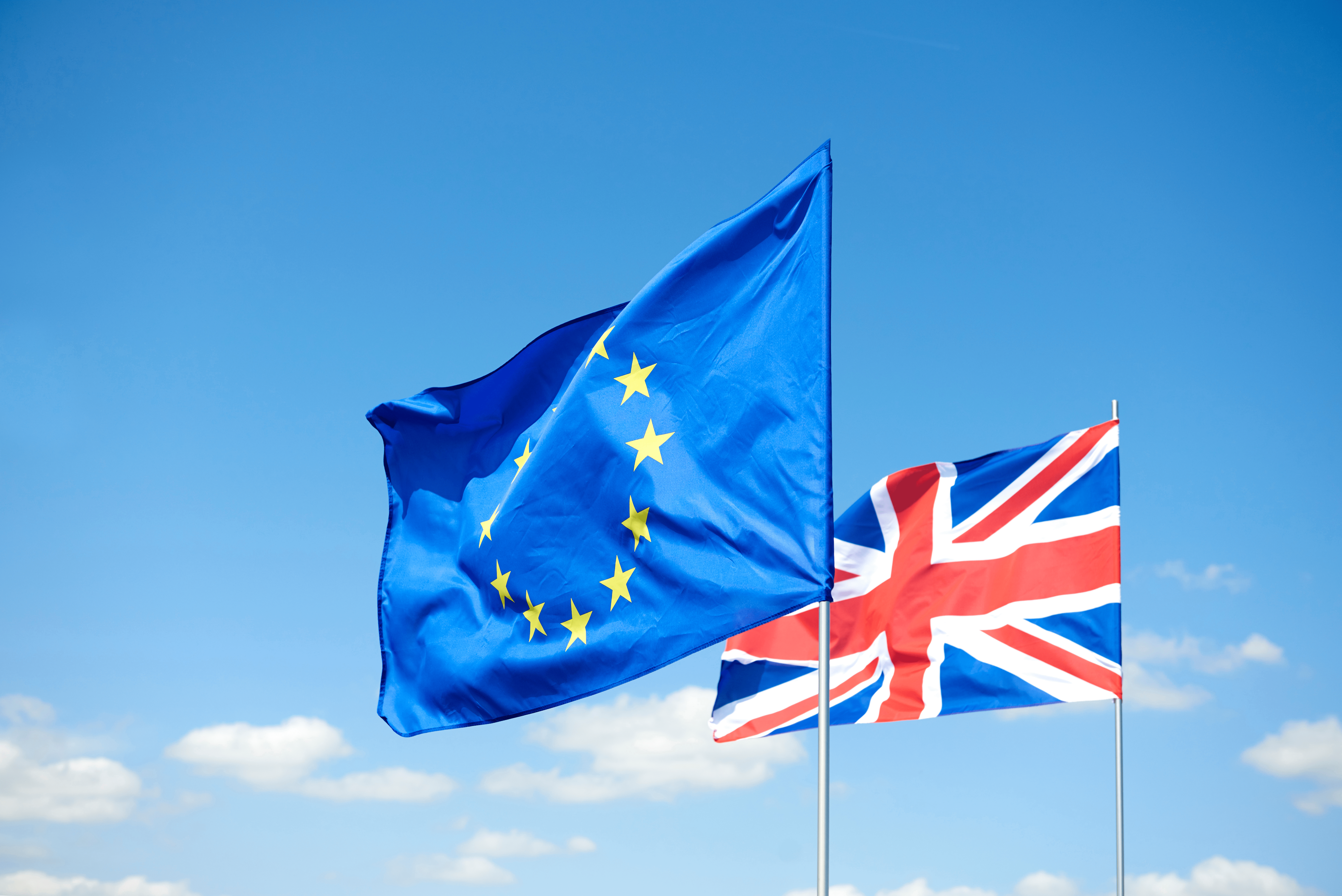 image of EU and UK flags.