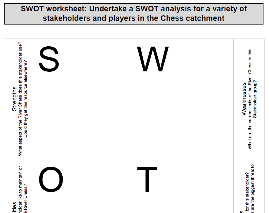 Thumbnail of handout for SWOT analysis.