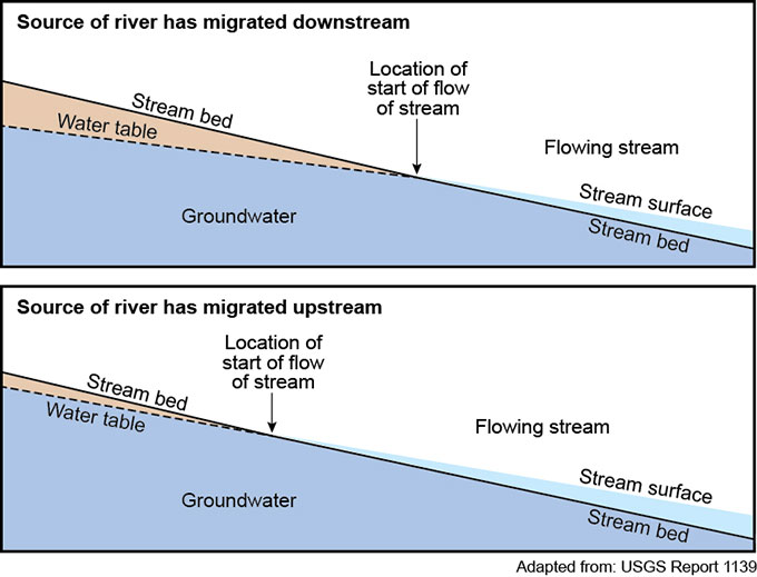 An illustration to show the winterbourne section of a chalk stream.