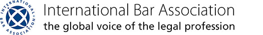 International Bar Association logo with the subheading, 'the global voice of the legal profession