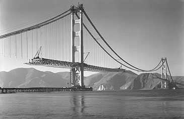 Golden Gate Bridge under construction