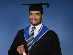 Student in graduating gown