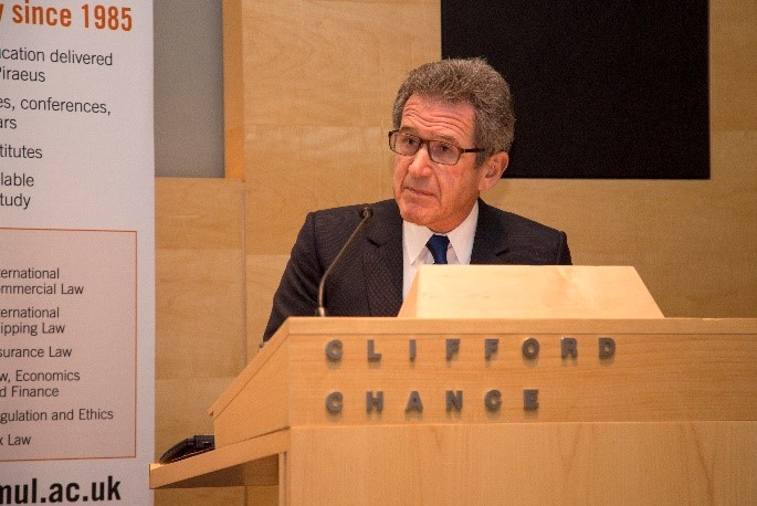 Lord Browne of Madingley giving the 1st Clifford Chance Annual Lecture