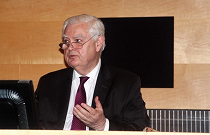 Lord Lamont of Lerwick delivering 3rd clifford chance annual lecture