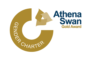 A gold logo for Athena Swan charter for gender equality