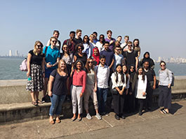 QMUL Geography crew on Marine Drive, overlooking Back Bay and Chowpatty Beach. © Andrew Loveland