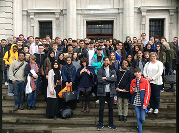 QMUL Geographers on the steps of the Lady Lever Art Gallery at Port Sunlight. © Danial Naqvi