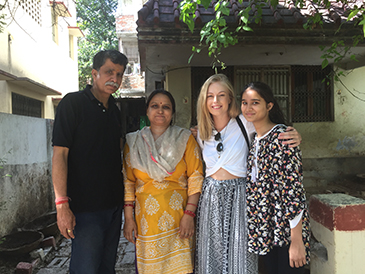 Ellie with her host family in Varanasi, North India. 