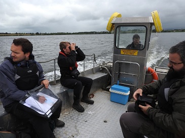 Rene (far left) and Lukasz (right) out on Loch Leven with Gus and Jeremy from the NNR © Dave Horne