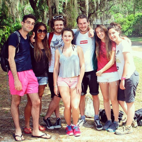 Photo of alumnus, Grant Tregonning with classmates on a field trip in Florida