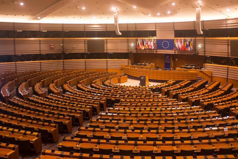 Parliamentary hemicycle of the European Union in Brussels