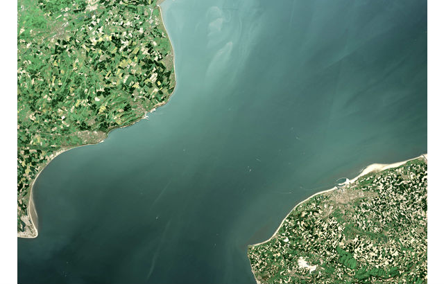 An aerial view of the English Channel