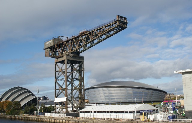 The Glasgow skyline with the COP26 conference venue visible