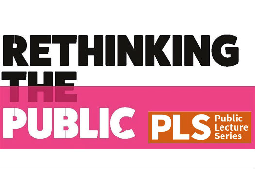 Rethinking the Public text logo in black, white and pink