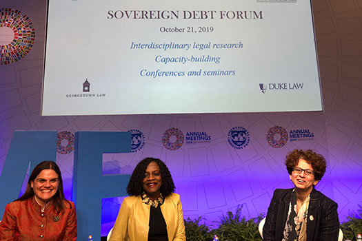 Rosa Lastra, Rhoda Weeks-Brown and Anna Gelpern at the Sovereign Debt Forum