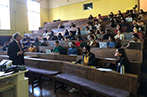 Lee Buccheit giving a lecture to Queen Mary students