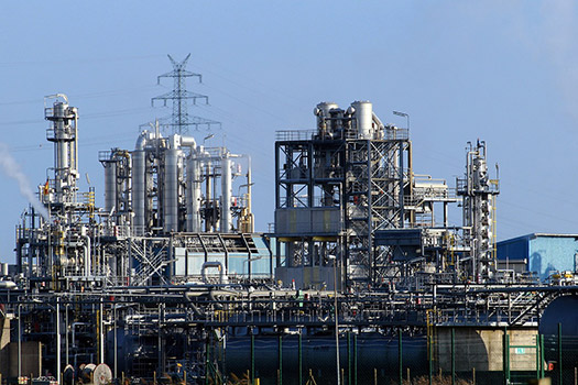 A refinery plant