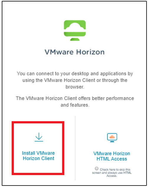 Install VMwar Client step 1