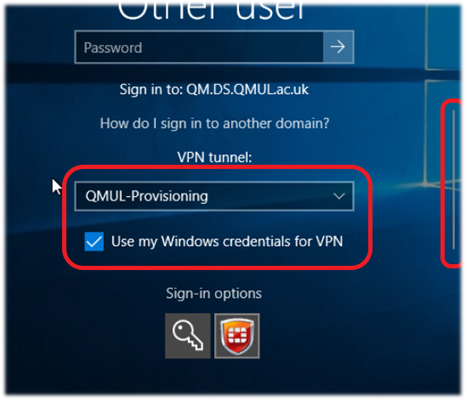 Be sure to select the xxxx-Provisioning VPN tunnel