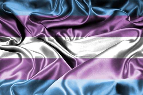 Transgender pride flag crumpled