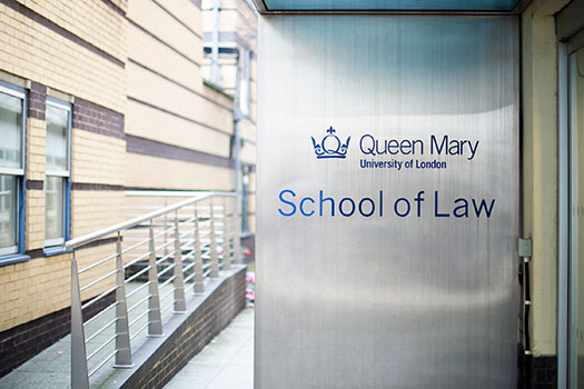 Entrance to the School of Law building on the Mile End Campus