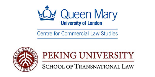 Logos for Centre for Commercial Law Studies, Queen Mary and School of Transnational Law, Peking University