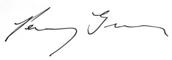 Head of Department, Penny Green's signature