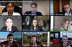Screenshot of the finals of the CPR International Mediation Competition 2021 over zoom