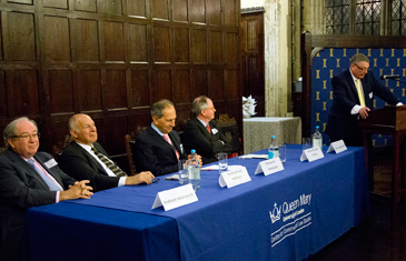 Prof Lew, Lord Neuberger, Sir Bernard Rix, Sir Ross Cranston and Robin Callender Smith