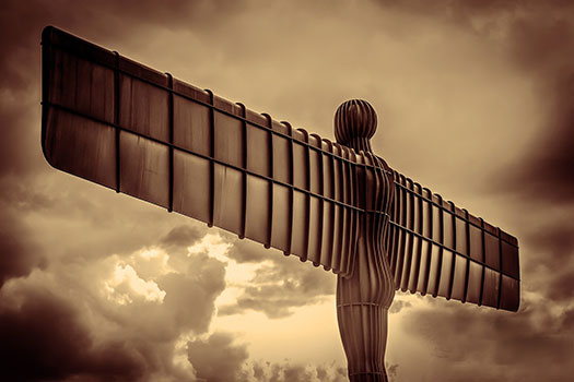 Angel of the North in sepia
