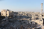 A destroyed neighborhood of Gaza, Palestine.