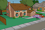 A fan art recreation of the Simpsons house