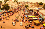 Street market in downtown Hyderabad