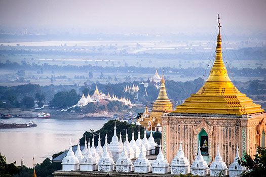 Buddhist temple in Mandalay, Myanmar
