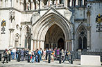 People outside the Royal Courts of Justice, London