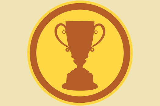 Graphic of a golden cup, in a golden circle
