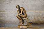 A recreation of the statue 'The Thinker'