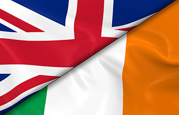 uk and irish flags