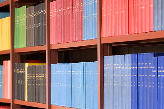 Rows of books in the Octagon