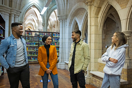 Queen Mary students in the library