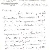 Excerpt of a letter held in the Lyttelton Collection