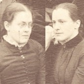 Photograph of Alicia Sophia Bleby on left and Emily Florence Thompson on right