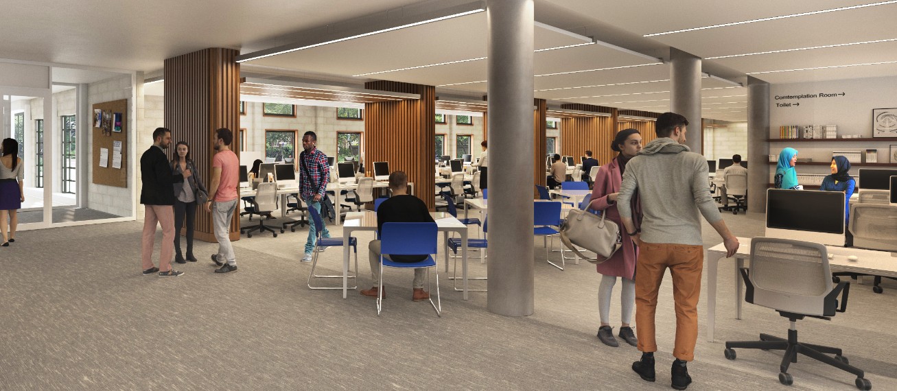 An artist's impression of the updated group study area at Mile End Library