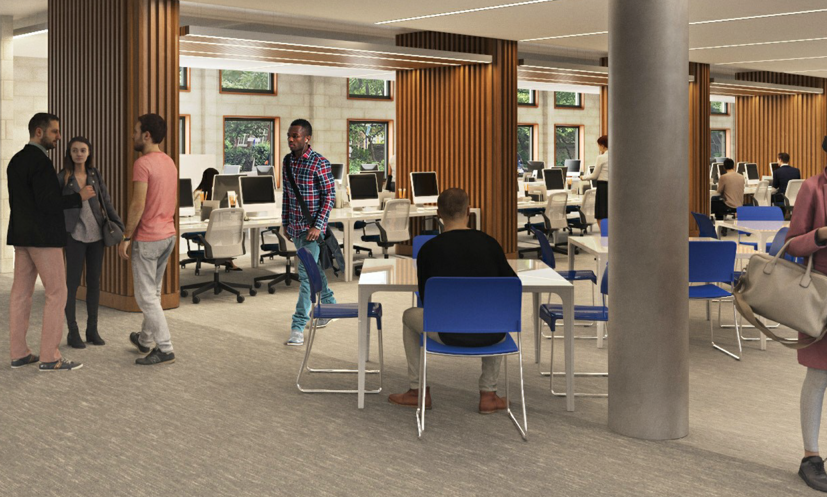 An artist's impression of the updated group study area at Mile End Library