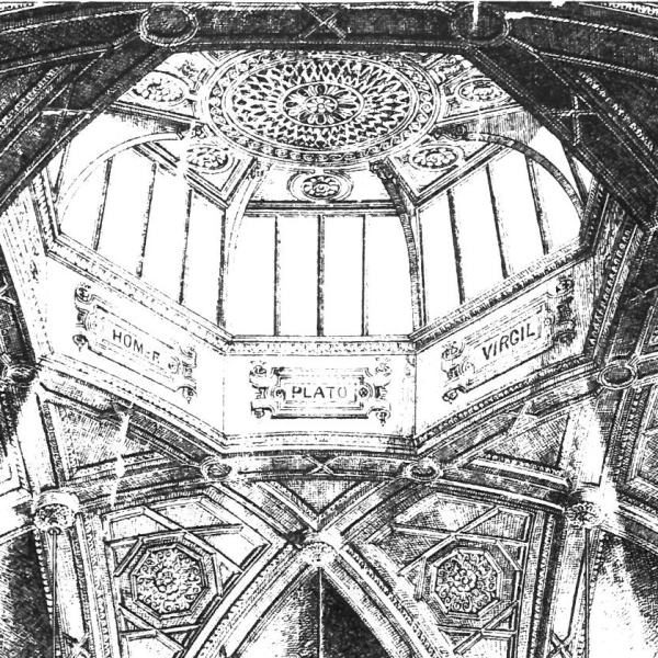 Octagon dome showing names of Greek writers