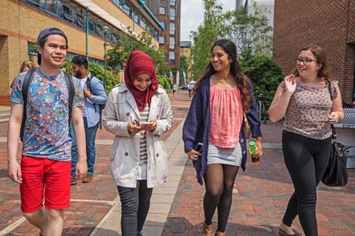 Undergraduate students on campus