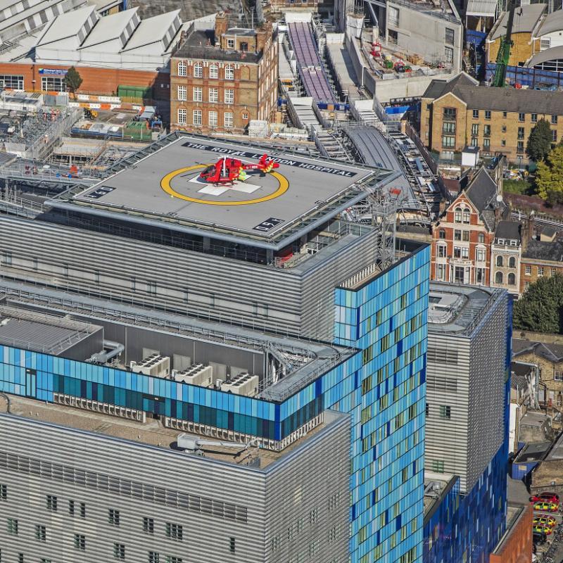 London Air Ambulance helipad at The Royal London Hospital