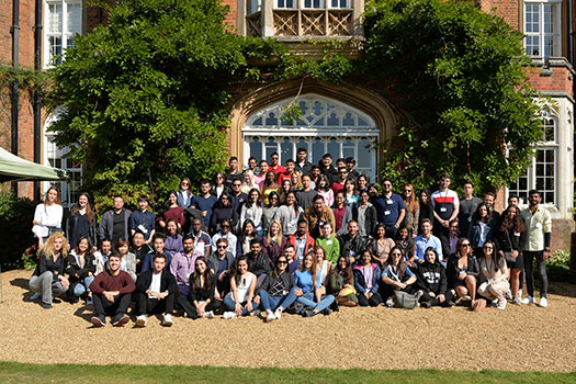 CCLS Postgraduate Law Students in a group photo outside Cumberland Lodge