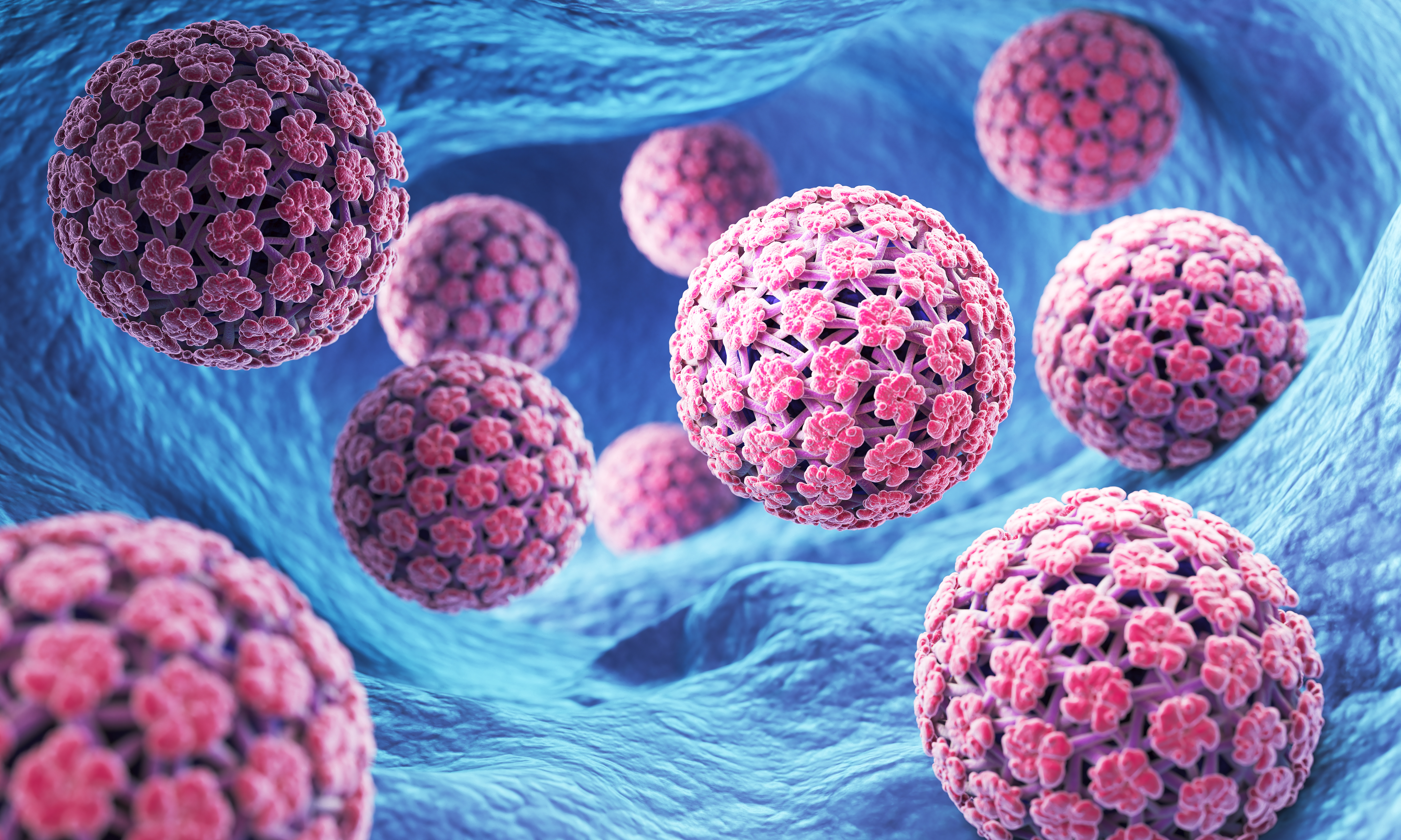 HPV virus background 3d illustration.
