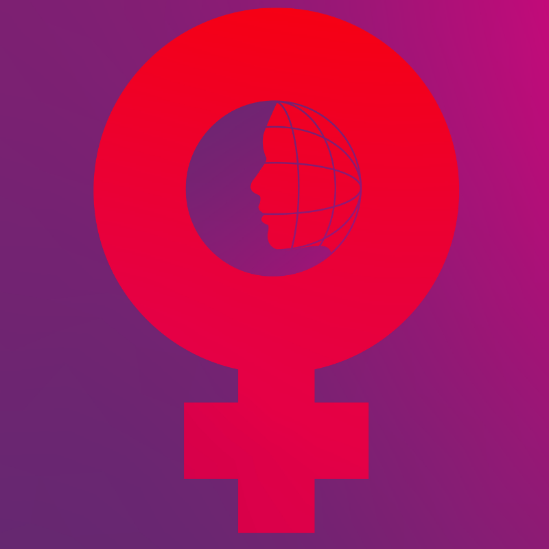Female Gender Symbol with Side Profile of Head
